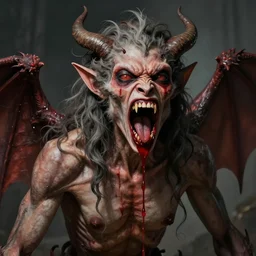concept art of a demonic devil with mismatched animal features a her bloody mouth open freakishly wide in the style of zdzisław beksinski in the style of h. r. giger trending on artstation deviantart pinterest furaffinity detailed realistic hd 8 k high resolution