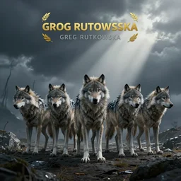 cyber engineered pack of wolves, by greg rutkowski