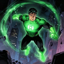green lantern invading a dream with Fred