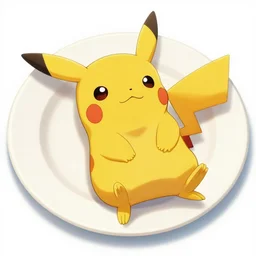 a photo of the corpse of pikachu on a plate
