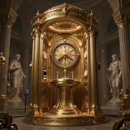 time machine, fantasy, intricate, elegant, highly detailed, digital painting, concept art, smooth, sharp focus, illustration, divine realm of gods, realistic cinematic style, filmed in 70mm, volumetric lighting, octane render, photographic, concept art, artist Leonardo DaVinci, unreal engine 8k
