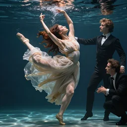 epic beautifull renaissance portrait of beautifull young woman dancer underwater, art by * christy lee rogers * ( with help of mario testino and peter lindbergh )
