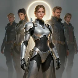 masterpiece concept art by thomas blackshear, imogen poots as a space templar, octane render, matte painting, light halo, by hsiao ron chen, ilya kuvshinov, magali villeneuve, artgerm, jeremy lipkin and michael garmash and rob rey, christophe vacher