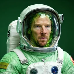 green astronaut suit face benedict cumberbatch, big cucumber