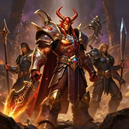 artwork of ragnaros from world of warcraft by denning guy, amano yoshitaka, berkey john, bowater charlie, greg rutkowski