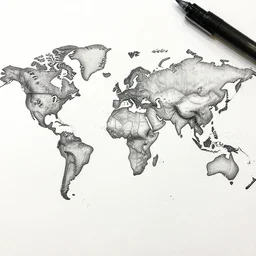 a sharpie drawing of every road in the world, cartography, 2 0 2 2