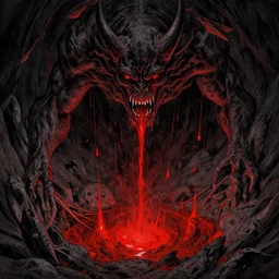 tears of blood and space fall into the abyss of demons and hells, Greg Rutkowski