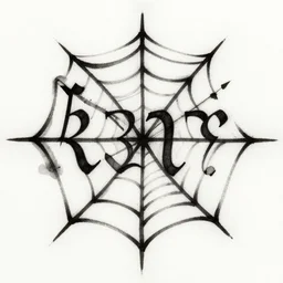 constructed script inspired by lowercase greek writing and spiderweb shapes