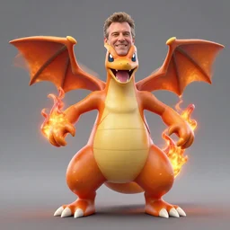 3 d render of guy fieri as a fire type pokemon, epic, detailed, stylized