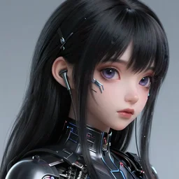 a cute beautiful girl deep dark technoir portrait using earphones in detailed anime painting drawing style  3d unreal trending on artstation deviantart realistic hd by frank Miller sorayama giger