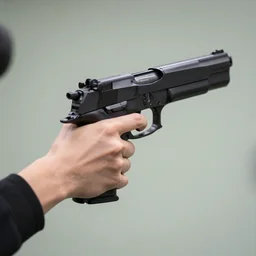 a gun with hands
