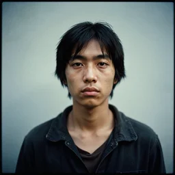 a 35 mm analog portrait photo of a lost person, very sharp and detailed photo, cinematic, award winning, masterpiece