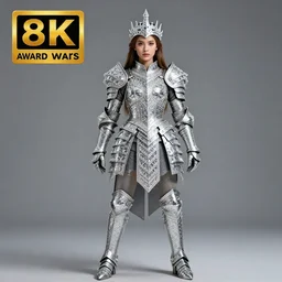 full body photo of a beautiful cute strong warrior queen wearing diamond encrusted armour, highly detailed, 8 k, hdr, smooth, sharp focus, high resolution, award - winning photo
