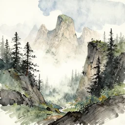 A watercolour and ink in the style of dslr on r/imaginaryskyscapes