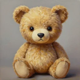 a beautiful painting teddy bear, by murakami takashi octane render realistic oil painting