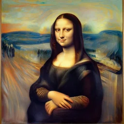 mona lisa in edvard munch style