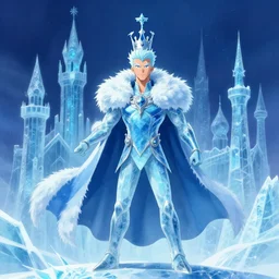 ice king in his ice kingdom, by greg rutkowski