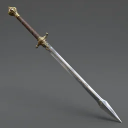 Glaive, 3D render, fantasy weapon, long, sharp