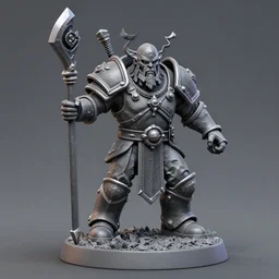 titan forge barbarian, stl fantasy miniature, 3 d render