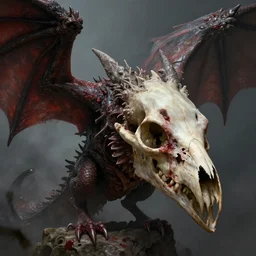 a highly detailed 4 k fantasy matte painting of dragon with bird skull. bloody. zdzislaw beksinski, artstation, cgsociety, unreal engine