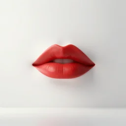 surreal minimal white wall with red lips, art, futuristic, soft light, octane render, unreal engine, pale colors, high detail, wide angle, trending on artstation, behance