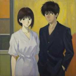 a painting in the style of ayami kojima and in the style of alphonse osbert.