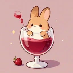 illustration of a 🐰 in a 🍷, fantasy, cute, by mandy jurgens, trending on artstation