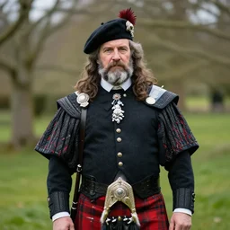 a portrait of a Scottish laird wearing a balmoral