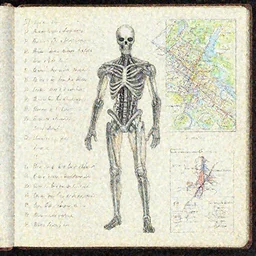 anatomy of the terminator, diagrams, map, marginalia, sketchbook, old script, inhabited initials, pastel infographic by Wes Anderson and victo ngai