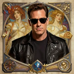 george constanza from seinfeld as james bond wearing sunglasses and a leather jacket, photography of kurzgesagt, deep focus, d & d, fantasy, intricate, elegant, highly detailed, digital painting, artstation, concept art, matte, sharp focus, illustration, hearthstone, art by artgerm and greg rutkowski and alphonse mucha