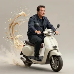 obese Steven Seagal riding a scooter, amazing splashscreen artwork, splash art, natural light, elegant, intricate, fantasy, atmospheric lighting, cinematic, matte painting, by Greg rutkowski
