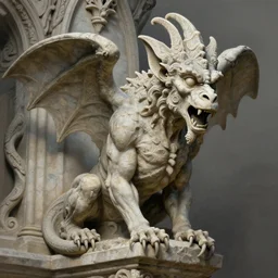 a detailed portrait gargoyle in stone, by greg rutkowski and justin gerard, digital art, monstrous, art nouveau, baroque style, realistic painting, very detailed, fantasy, dnd, character design, trending on artstation