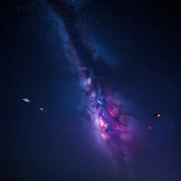 A meteor shower illuminating a dark night sky, UFOs are flying around in the atmosphere, highly detailed, digital photo, HDRI, by christopher bretz and kael ngu, vivid colors, high contrast, 8k resolution, intricate, photorealistic, smooth, psychedelic color scheme,