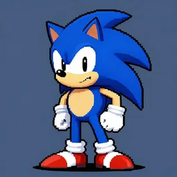 pixel art of sonic the hedgehog, trending on deviantart in 2 0 1 6