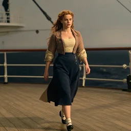 a film still of hermione walking on the deck of titanic 1 9 9 7