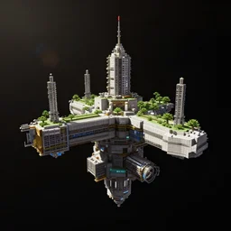 minecraft spacestation floating in space, space photo, seus shaders, 4k