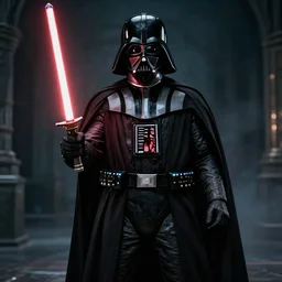 darth vader in the style of don lawrence storm, moody lighting, 8 k