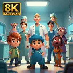 photo cartoon illustration comics manga painting of hospital : 6 fantasy, digital painting, unreal engine, 8 k, volumetric lighting, contrast