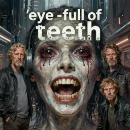 illustration for a sci - fi contemporary horror novel called'eye - full of teeth ', a high quality high detail painting by david mattingly and alan lee and john zeleznik and dave mckean and richard corben, hd 4 k 8 k, realistic hyperdetailed scene painting, photorealistic lighting, modern supernatural urban horror aesthetic.