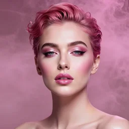 pink smoke beauty portrait, ismail inceoglu, artgerm, radiant lighting