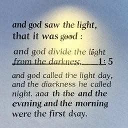 and god saw the light, that it was good : and god divided the light from the darkness. 1 : 5 and god called the light day, and the darkness he called night. and the evening and the morning were the first day.