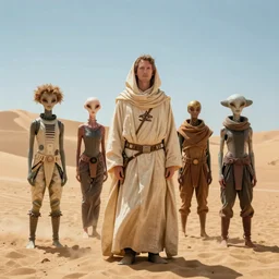 dune by Denis Villeneuve but the Fremen are redesigned to be imaginative inhuman creative aliens by moebius, Jean Giraud, cinematic, 4k