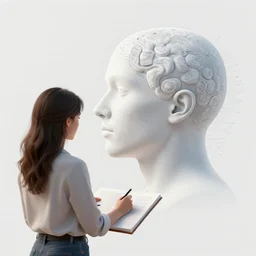 a lady cartographer mapping out human consciousness, digital art