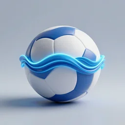 a ball with waves emitting horisontaly logo, 2 d