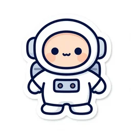 cute astronaut sticker art, vector art, concept, white background