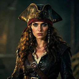 portrait of a elven female pirate, fantasy setting, digital art, dramatic lighting, illuminated, cinematic
