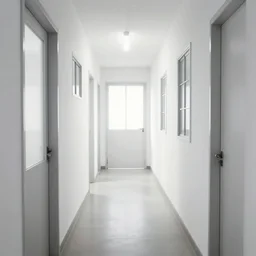 “A creepy bright white hallway by Junji Ito”
