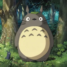 totoro in film still zaha hadid forests with a full still life seinen manga commercial photo of real - life origami plant, perfect eyes, cinestill, 8 k
