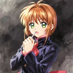 a realistic drawing of card captor sakura as a jujutsu kaisen character