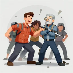 civil unrest, cartoon art, concept art - n 1